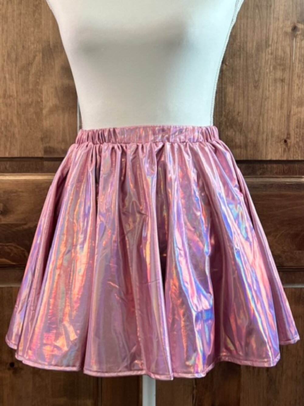 Pink Iridescent Pull-On Skirt